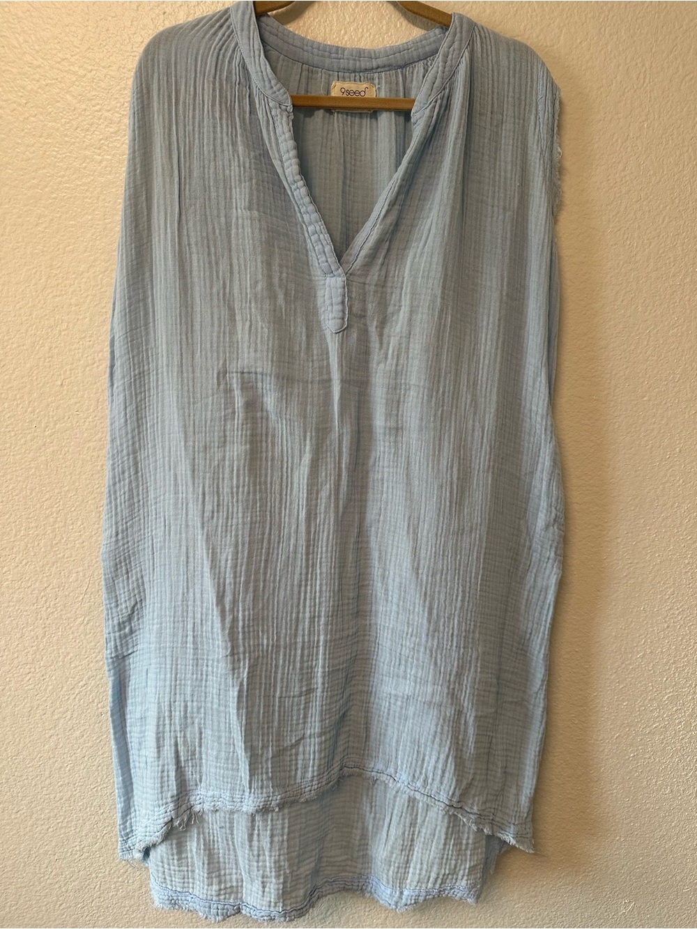 Light Blue Women's Gauze Tunic Dress